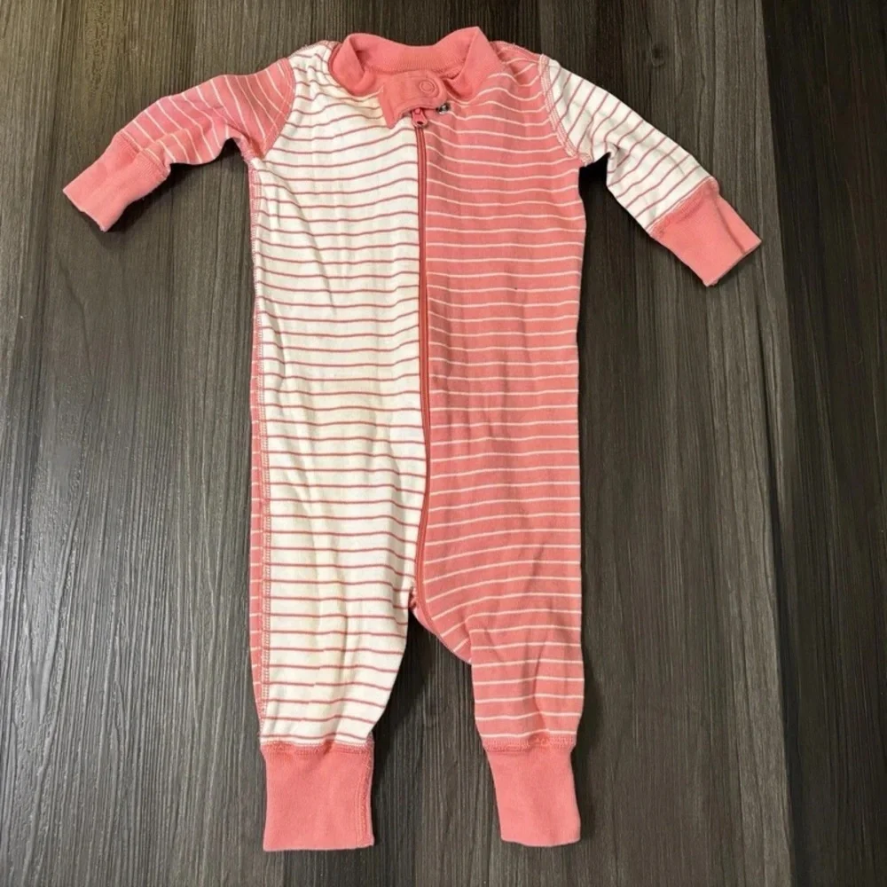 Hanna Andersson Coral Stripe and Multi Plaid Baby Set